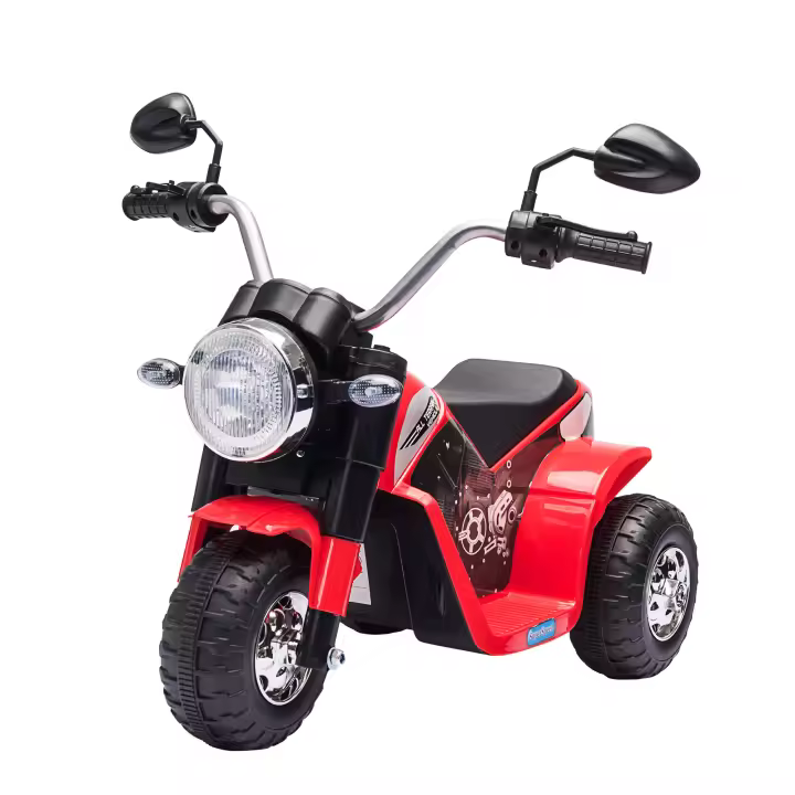 HOMCOM Moto Eléctrica Infantil con 3 Ruedas Triciclo a Batería 6V para Niños de 18-36 Meses con Faro Bocina Velocidad 2 km/h 72x57x56 cm - 1