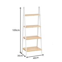 HOGUITA-Estantería Escalera de Bambú 3 y 4 Estantes, Estante de Almacenaje Multifuncional para Baño, Salón y Dormitorio, Estante Escalera para Organizar Espacios en el Hogar, Mueble de Almacenamiento Decorativo y Funcional - details 3