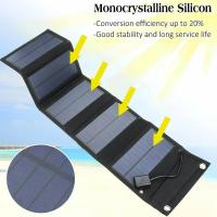 Panel Solar Plegable Portátil Cargador USB 5V DC Energía Continua Suministro De Energía Móvil Alta Potencia De Silicona Monocrómica - details 3