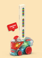 Juego De Dominoes Colorido Automático Para Niños Set Educativo Inteligente De Coche Eléctrico Y Torreón DIY Regalo De Rompecabezas - details 10