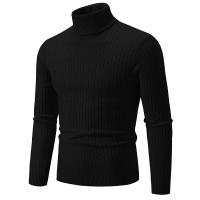 (Mejor) Hombres suéter de cuello alto Color sólido Lana Casual Invierno Chaqueta caliente Deporte suéter de cuello alto - details 10