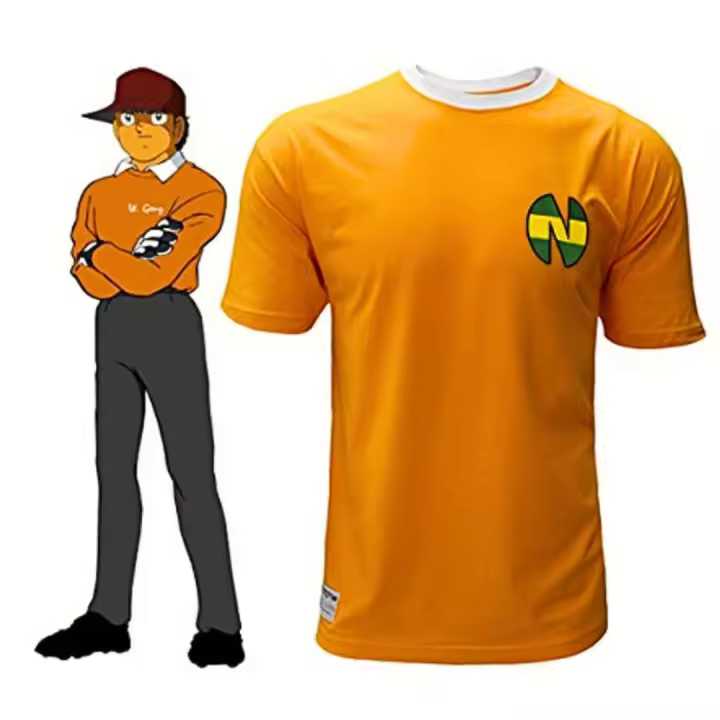 Camiseta Newteam Benji Price XL Manga corta Naranja Algodón 100%  Logo Bordado Oliver y Benji Campeones hacia el mundial Super Campeones Capitan Tsubasa FC Nankatsu para coleccionistas y fanáticos de la serie - 1