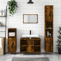 vidaXL Armario de baño madera contrachapada 30x30x100 cm en color Roble Sonoma/Madera antigua/Roble artisan y más | almacenamiento funcional diseño moderno para baño dormitorio sala - details 5