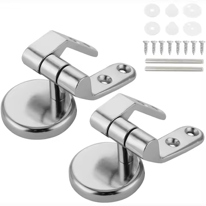 HY Sujetores de Bisagra para asiento de Inodoro, Juego de 2 bisagras de reposición para asiento de unodoro con fijaciones de aleación de zinc - 1