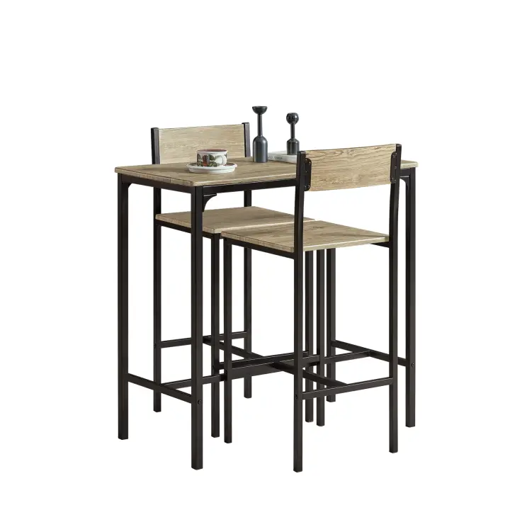 SoBuy OGT03 Set Mesa Alta de Bar y 2 taburetes ES - 1