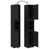 Gabinete de baño de roble negro vidaXL - 32x34x188.5 cm - details 6