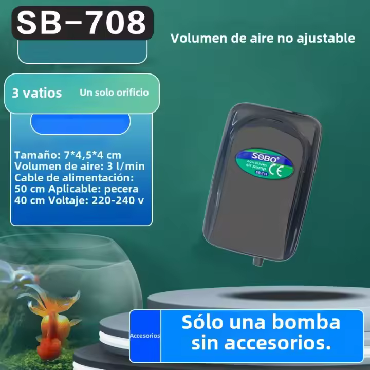 Bomba De Oxígeno Para Acuario Alto Potencia 4W 8W 12W Ajustable Flujo De Aire Compressor De Aire Para Peces 220V-240V - 1
