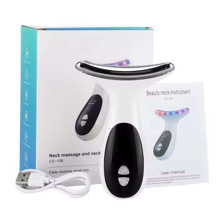 Dispositivo De Belleza EMS Para Cara Y Cuello Masajeador Vibration Sonic Rejuvenación De Piel LED Tensión Elevada Cuidado De La Piel - 1