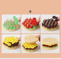 Bloques De Construcción De Hamburguesa Montessori Juguete Educativo Temprano De Madera Para Reconocimiento De Colores Y Juego De Alineación Geométrico Para Niños De 4 a 12 Años - details 5