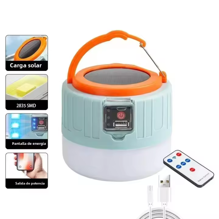 Lámpara De Camping LED Con Control Remoto Y Recargable Impermeable Como Power Bank Solar Para Exterior Y Tienda De Tents - 1