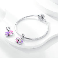 Encantos De Cocodrilo Plateado En Plata Con Dibujo Colorido Encantos Colgantes Para Pulseras Y Collares Joyería DIY - details 162