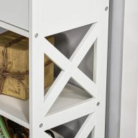 Entrance Console Table Hallway with 2 Drawers and 2 Lower Shelves Modern Furniture Raised Base Anti-tip 100 x 30.5 x 80 cm White - details 3