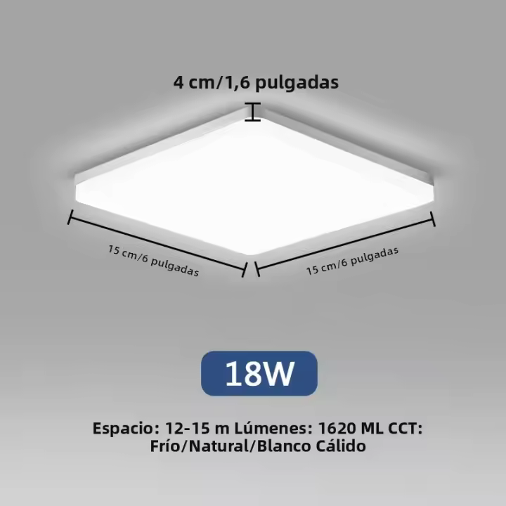 Lámpara De Techo LED Cuadrada 18W 24W 36W 48W Para Dormitorio Sala De Estar Cocina Foyer Iluminación Moderna Abs Plástico Polvo - 1