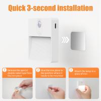 Luz Nocturna Ajustable LED Recargable Por USB Con Sensor De Movimiento Inteligente Para Dormitorio Cocina Armario Escaleras Decoración De Hogar - details 3