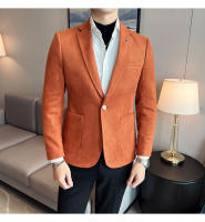 Nueva Moda Chaqueta De Veludo De Ciervo Para Hombre Corte Slim Ajustado Elegante Y Lujo Chaqueta De Negocios Casual Boda Talla Grande Hasta 4XL-S - details 7