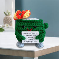 Dumpster Fire De Crochet Divertido Y Emocional Soporte Para Amigos Y Coworker Regalo Funny Figura Textil Y Fibra Origin China - details 4