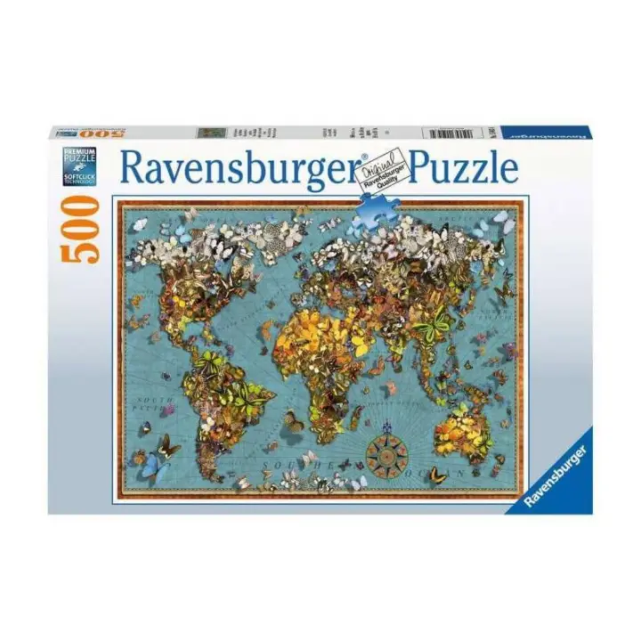 Puzzle 500 piezas Mundo de mariposas de Ravensburger - 1