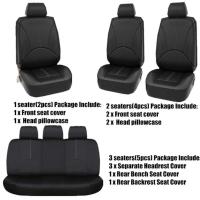 Fundas Universales para Asientos de Coche - Juego Complete de Protectores de Cuero PU - Accesorios Interiores para Automóviles - 9 Piezas - Nuevo - details 8