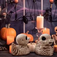 Modelo De Patrón De Halloween Calavera De Pato Miniatura Calavera De Pato Decorativa Simulada Estatua De Calavera De Pato Extraña - details 9