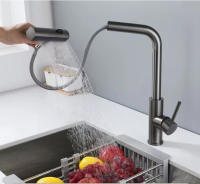 Grifo De Cocina Táctil YCRAYS En Negro Y Niquel Cepillo Sensor 3 Modos Retráctil Mezclador De Agua Caliente Y Fría Para Fregadero - details 6