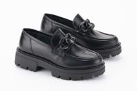 MOCASÍN Loafers Mujer Lince Velvet Negro | Detalle Cadena | Suela Goma Gorda Dentada | Total Look Negro - details 0