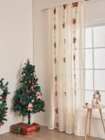 Cortinas Decorativas De Estilo Europeo Y Americano Con Bordado De Hojas De Arce Y Campanas Para Sala De Estar Y Dormitorio - details 2