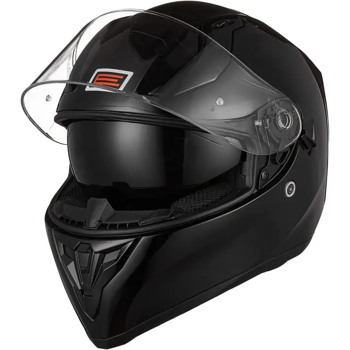 CASCO INTEGRAL NEGRO MATE INCLUYE GAFA SOLAR MARCA ITALIANA ORIGINE - 1