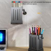 Cesta De Madera Para Palillos Y Cuchillos Soporte De Pared Para Almacenamiento De Utensilios De Cocina Plástico No Perforante - details 3
