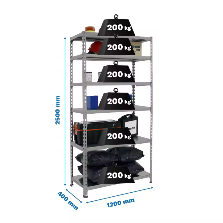 Estantería SIMONRACK Simonclick megaplus 6/400 2500 gris/gris - 1