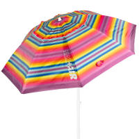 Aktive - Sombrilla de playa antiviento, diseño de rayas multicolor, 8 varillas de fibra de vidrio, protección UV50 con revestimiento plateado, mástil de metal 28/32 mm, sistema de inclinación, ventilación Max+Air y funda de transporte - details 3