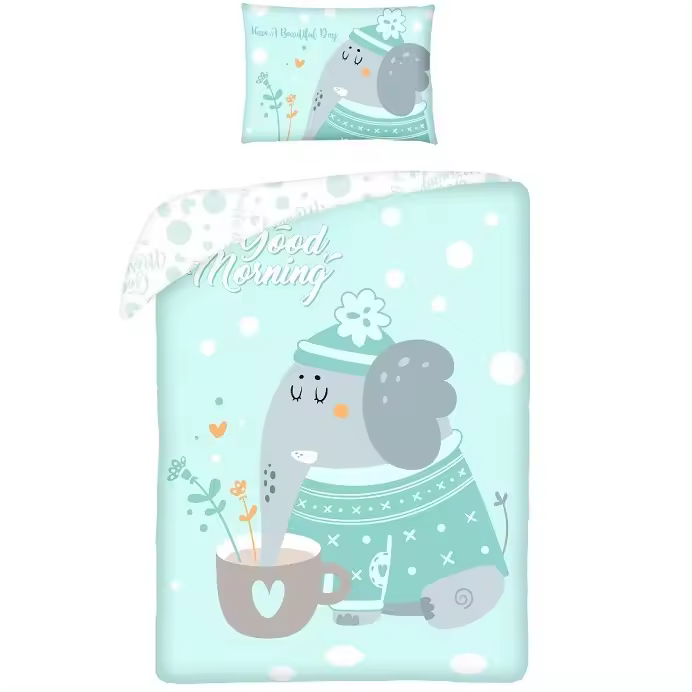 DHESTIA HOME Dhestia Home Funda Nórdica Cuna 100% Algodón Elefante Gracioso - 1