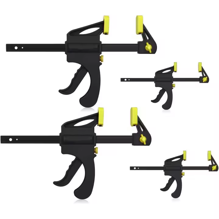 Sargentos de barra con ajuste rapido 100 mm para carpinteria TUV GS, 4 piezas - 1