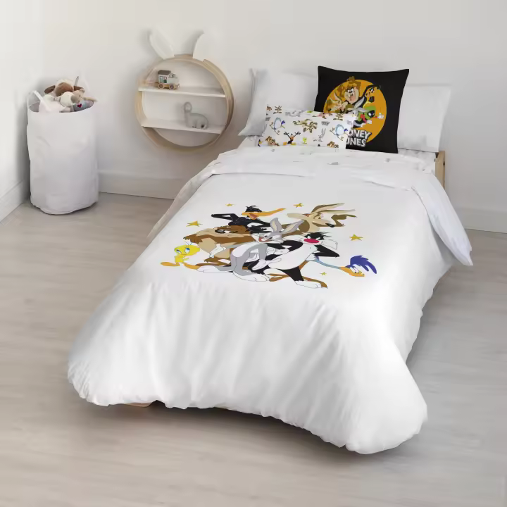BL Belum Funda Nórdica con Botones 100% Algodón Looney Friends - Suavidad y Confort Garantizados - 1