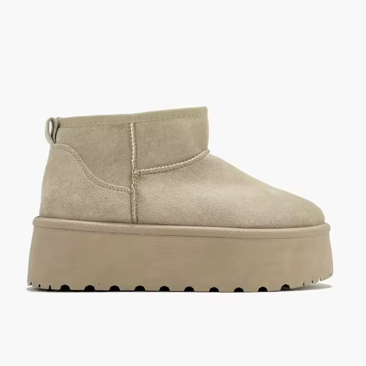 Botas de pelito en color beige - Australiana, Botas de mujer, plantilla de pelo y plataforma - 1