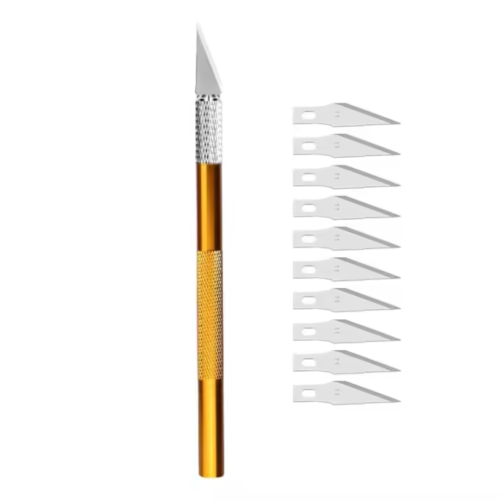 Fniiva Cuchillo De Grabado Con 5pcs De Hoja Herramientas Para Manualidades Y Escultura En Metal Mango Antideslizante Para Papel Herramientas Para Reparación Y Terciario De Cuero - 1