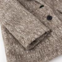Abrigo Elegante De Lana Para Mujer Con Cuello De Palmetto Largo Manga Full Botones Otoño/Invierno Suéter De Oficina Suelto - details 8