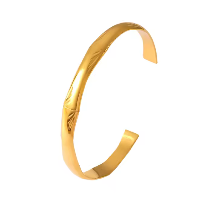 Pulsera chapada en oro de arce de titanio, moderna y elegante, regalo de fiesta de joyería para niños con cera de bambú chino único - 1