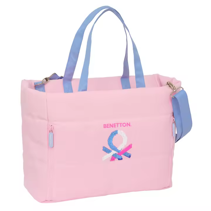 BOLSO CON BOLSILLO PARA PORTATIL 14,1'' BENETTON "PINK" - 1