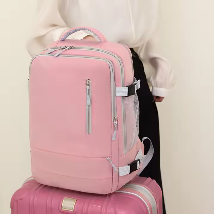 Mochila De Viaje Para Mujer Impermeable Con USB Capacidad Para Laptop Bolsa De Zapatillas Con Correa De Equipaje XA337C - 1