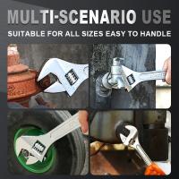 Llave Ajustable De Cr-mn-v Vanadio Larga Manija Universal Herramienta De Reparación Mecánica Para Trabajo En La Tienda - details 7