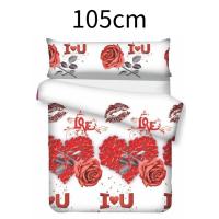 Love Floral Print 3-Piece Duvet Cover Set for 105,135,150cm Bed, Minimalist Nordic Style, Romantic and Stylish, Perfect for Bedroom Decoration - details 5