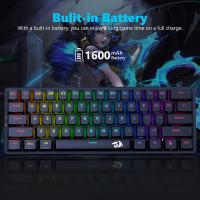 Teclado mecánico inalámbrico Redragon K615P-KBS Elise Pro, Bluetooth de tres modos, RGB, ultradelgado de perfil bajo, interruptores azules, 20 efectos de iluminación diferentes, 3 modos de conexión, compatible con Windows XP/Vista/7/8/10 - details 1