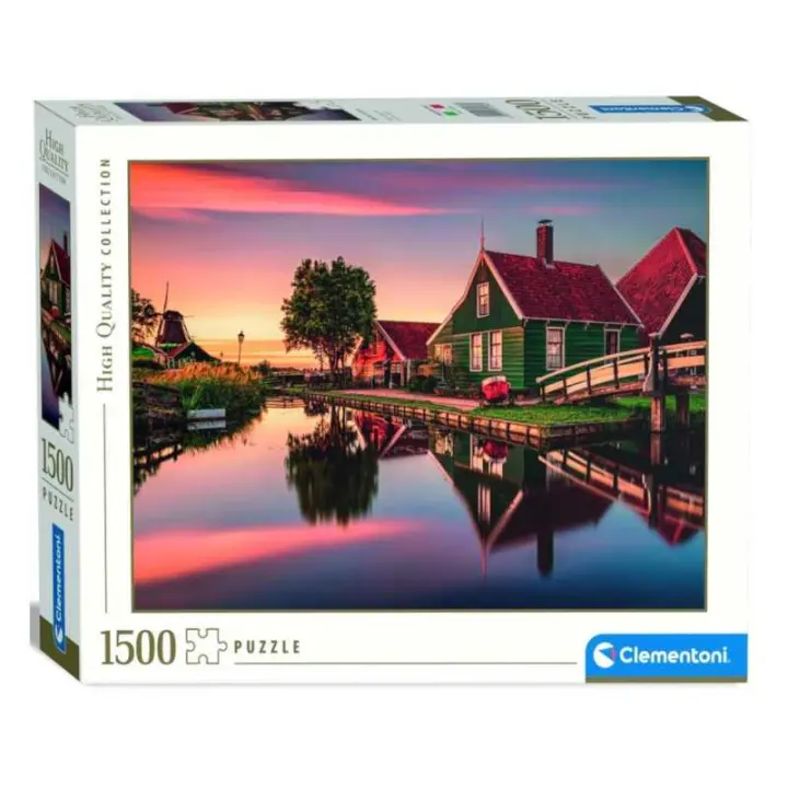 Puzzle 1500 piezas Casa Verde de Zaanse Schans Países bajos Clementoni - 1