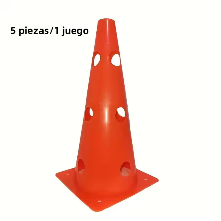 5pcs Barriles De Señalización Perforados De 32CM Conos De Barricada Para Entrenamiento De Fútbol Y Baloncesto Material PVC - 1