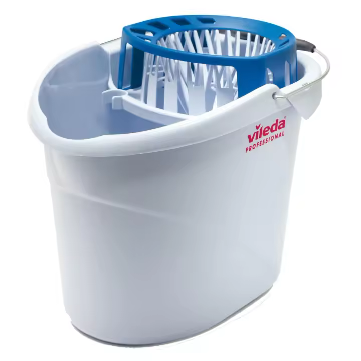 Cubo Vileda con escurridor 10 litros - Limpieza profesional intensiva - Resistente y duradero - Escurridor flexible para un escurrido fácil - 1