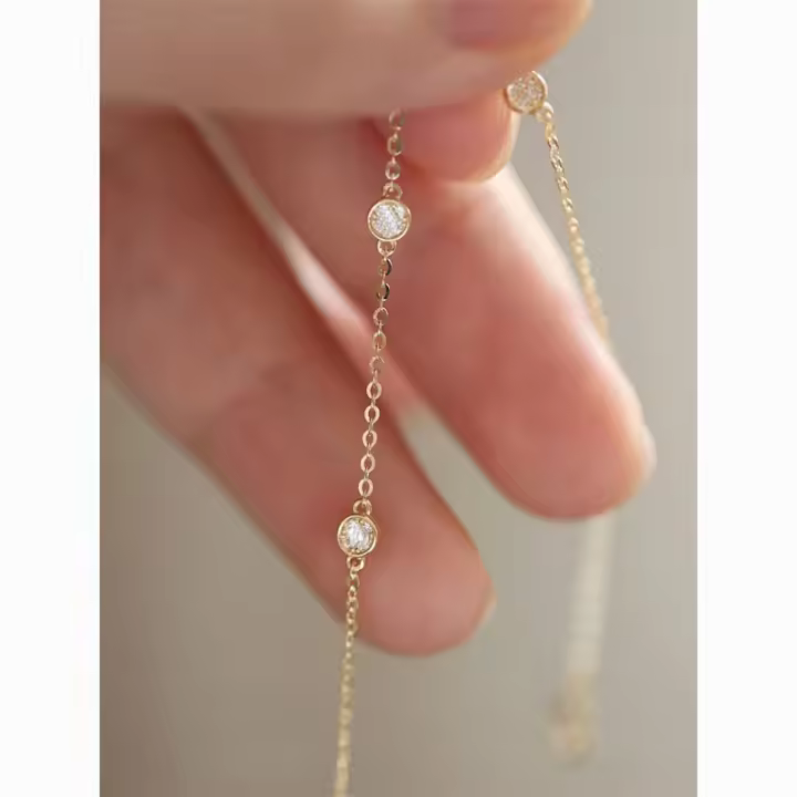 Pulsera De Encanto Somilia En Plata De Ley 925 Con Circonia 5A Y Galvanizado En Oro 14K Para Mujer Joyería Finos Minimalista Regalo Para Mamá - 1