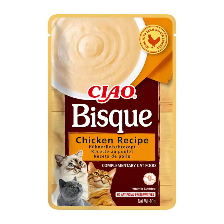 Inaba Churu Bisque - Snacks para Gatos Sobres con Puré (12 Sobres x 40gr) - 1