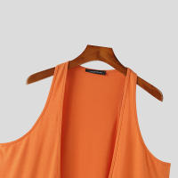 INCERUN Camiseta De Hombre Sin Mangas En Color Sólido Con Cuello En V Profundo Estilo Casual Verano Ropa Masculina Tallas S-5XL - details 10