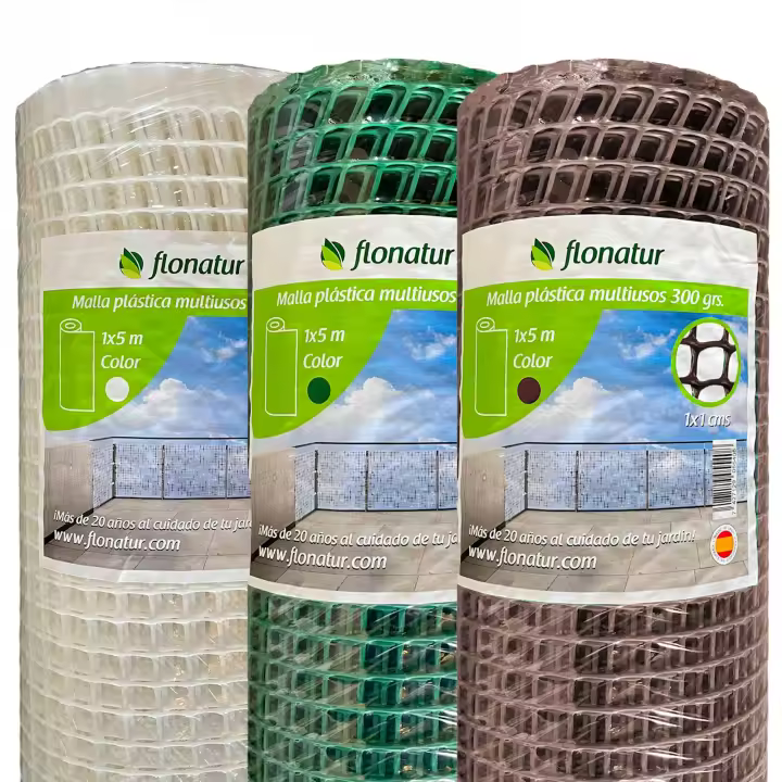 Flonatur. Malla de plástico para balcones y terrazas. Diferentes colores y medidas. Ancho del cuadro 1x1 cm. - 1