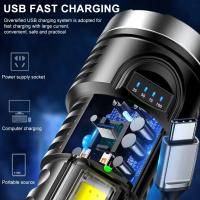 Linterna Portátil Recargable LED Potente IPX4 Impermeable 4 Modos 500LM Iluminación Exterior Para Senderismo Escalada Emergencia - details 3